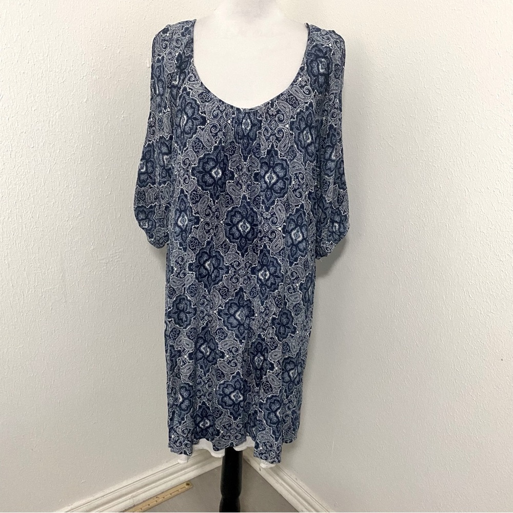 Love Delirious Dress Womens Plus 3X Floral Paisley Print Allover with Inner Slip